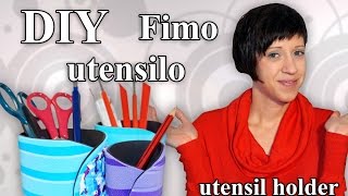 FIMO Utensilo Polymer Clay Utensil Holder  Tutorial HDDE ENSub [upl. by Carolynne]