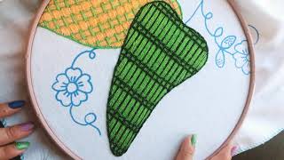 Bordado Fantasía Chile Poblano 1 embroidery tutorial bordado [upl. by Llenwahs]