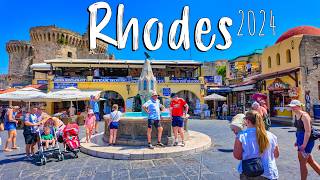 Rhodes Greece walking tour in 4k Rodos Greece 2024 [upl. by Devinna169]