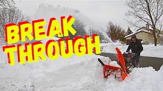 HOW TO SNOWBLOW THE END OF A DRIVEWAY AFTER A SNOW STORMWithout Killing Your Snowblower [upl. by Aisatan917]