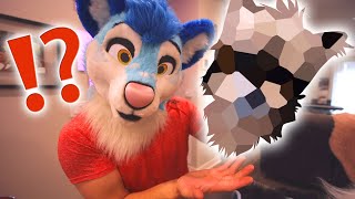 FURSUIT UNBOXING 🤍💙 and face reveal [upl. by Hplodnar]