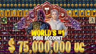 Worlds Best Pubg Mobile Inventory 🤑🤑  World No 1 Pubg Account 🔥 [upl. by Ahsinned669]