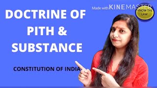 Doctrine of pith and substance  तत्व और सार का सिद्धान्त lawabintio [upl. by Arualana]