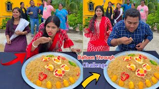 Balloon Through Funny Chow Mein Eating Challenge Video [upl. by Nuahsyd]