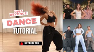 DIVA  BEYONCÉ DANCETUTORIAL STEP BY STEP  BEGINNER [upl. by Hendrika886]