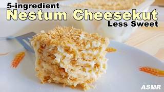 Easy 5Ingredient Nestum Cheesekut Recipe Cream Crackers and Less Sweet Version [upl. by Arukas]