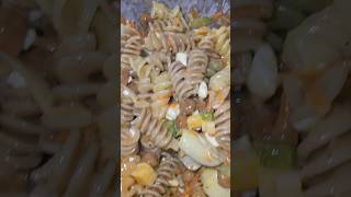 Vegetarian pasta salad with roasted chickpeas paperplatesss777 vegetarian pastasalad healthy [upl. by Notsirhc]