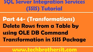 SSIS Tutorial Part 51Dynamically Change the SQL Command in OLE DB Command Transformation [upl. by Ettenad720]