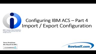 Configuring ACS Part 4 Import  Export Configurations [upl. by Arri197]