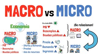 Diferencia entre MACROECONOMÍA y MICROECONOMÍA  Explicada para principiantes [upl. by Yllah]