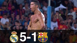 Real Madrid vs Barcelona 51 Goals amp Highlights w English Commentary Spanish Supercup 2017 HD 1080p [upl. by Tamiko]