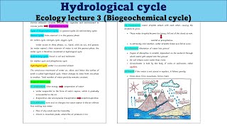 Hydrological Cycle  Water Cycle  Biogeochemical cycle  Ecology lecture 3  UG  PG  UPSC [upl. by Einneb]