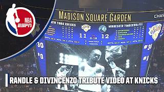 Julius Randle and Donte DiVincenzo receive tribute video in return to MSG  NBA on ESPN [upl. by Elva246]