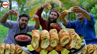 CHICKEN CHEESE BREAD ROLL RECIPE  Very Cheesy Potato Chicken Cheese Roll  Village Foodie Brothers [upl. by Dine]