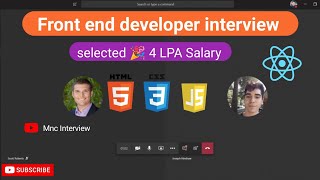 Front end developer interview 2024  Fresher react js developer interview  selected 🎉 Full stack [upl. by Pleasant]