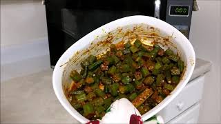 How to make Quick and Easy Ladys Finger fryMasala in Microwave oven in TamilEng Sub [upl. by Nrol]