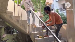 Railing square pipe design installation full video [upl. by Wyck467]