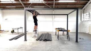 Aluminium Louvre Roof System Pergola Assembly Video [upl. by Pearla142]