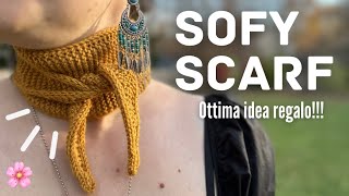 🌸 SOFY SCARF 🎁 regalo perfetto sciarpa ai ferri [upl. by Aran]