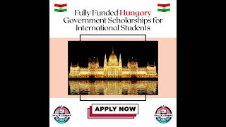 Fully Funded Hungary Government Scholarships for International Students scholarship abroadstudy [upl. by Ecirehc]