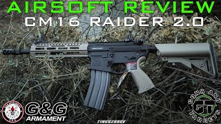 Airsoft Review 163 GampG Armament CM16 Raider 20 AEG GUNS AND TARGETS FR [upl. by Nuawaj]