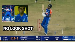 HARDIK PANDYA NO LOOK SHOT l PANDYA 39 RUNS BATTING l IND vs ban 1st T20 l NewLook Unreal Swag [upl. by Eedahs542]