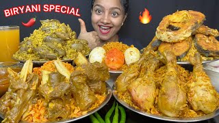 ASMR🔥 FISH BIRYANI MUTTON BIRYANI CHICKEN LIVER BIRYANI EGG BIRYANI CHICKEN BIRYANI WITH RAITA😋 [upl. by Asusej741]