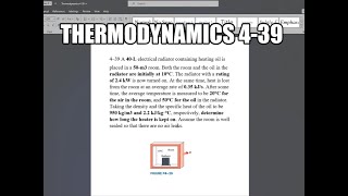 Thermodynamics 439 A 40L electrical radiator containing heating oil is placed in a 50m3 room [upl. by Geiger971]