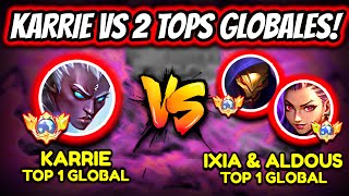 ¡KARRIE ULTRA AGRESIVA vs 2 TOPS GLOBALES ¡BATALLA DE TOPS GLOBALES  MOBILE LEGENDS [upl. by Nrubyar]