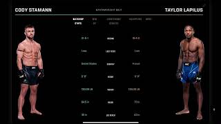 Cody Stamann vs Taylor Lapilus Prediction UFCLouisville ufcpredictions codystamann taylorlapilus [upl. by Oicelem]