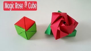 Magic Rose Cube  DIY Modular Origami Tutorial by Paper Folds ❤️ [upl. by Chellman]