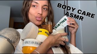 BODY CARE ASMR 🫧🧴 going through all of my body lotions oils amp balms with you [upl. by Adoree]