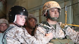 US Newbies Paratrooper Jump for the First Time  Static Line Jump from C17 [upl. by Yonit]