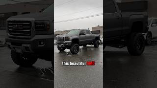 Client brought their GMC 350 to get wrapped in a satin dark gray color along with front amp back tints [upl. by Wearing]