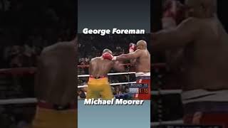 George Foreman vs Michael Moorer vicious right hand for the ko [upl. by Auohp]