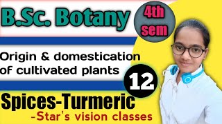 SpicesTurmericbsc 4th sem botanyorigin and domestication of cultivated plantsL12 [upl. by Annahoj553]