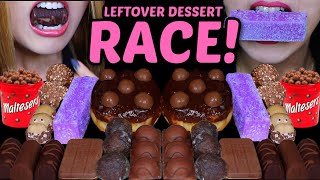 ASMR LEFTOVER DESSERT RACE MALTESERS DONUT CHOCOLATE CAKE BALLS DOVE ICE CREAM KINDER FERRERO [upl. by Abate315]