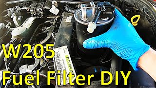 Mercedes W205 OM651  Changing the Engine Fuel Filter [upl. by Kriste]