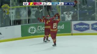 Bulldog Hockey  Travis Shoudy Overtime GameWinning Goal Against Lake Superior State [upl. by Weil]