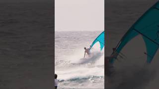 Front hand to back hand goiter Graham Ezzy windsurfing Hookipa on Maui windsurfing shorts [upl. by Sanfred]