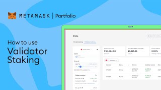 How to use Validator Staking on MetaMask Portfolio [upl. by Paxton]