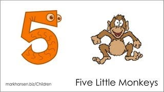 Five Little Monkeys Jumping on the Bed Song Numbers Counting Songs 15 to Kids Children Kindergarten [upl. by Gipsy]