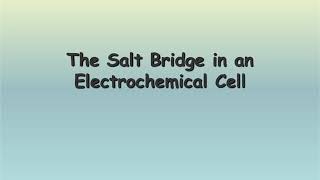 Salt Bridge in Electrochemical Cells [upl. by Donnelly544]