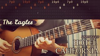 HOTEL CALIFORNIA LiveAcoustic  The Eagles  Full Guitar Lesson TABS [upl. by Leyameg815]