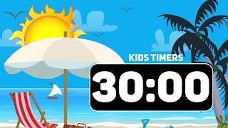 ⏰ 30 Minute Summer Fun Timer for Kids ️☀️ Beach Countdown with Music [upl. by Ellenuahs786]