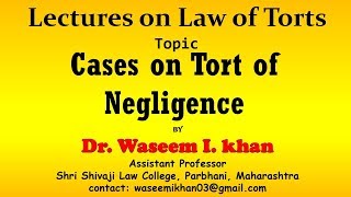 Tort of Negligence  Tort of Negligence Cases  Tort of negligence problem question [upl. by Retsev]