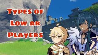 5 Types Of Low AR Players in Genshin Impact [upl. by Jodie186]