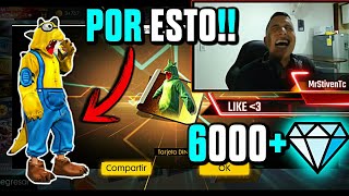 GASTÉ MÁS DE 6000 DIAMANTES INTENTANDO CUMPLIR MI SUEÑO EN •FREE FIRE• SKIN DEL DINO [upl. by Tayyebeb109]