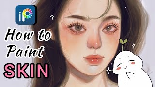 How I paint SKIN in ibisPaintx  step by step tutorial🎨 [upl. by Samella]