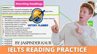 LIST OF HEADINGS  IELTS READING  BY JASPINDER KAUR  VICTORY PLANNER SGNR ielts ieltsreading [upl. by Nevak]